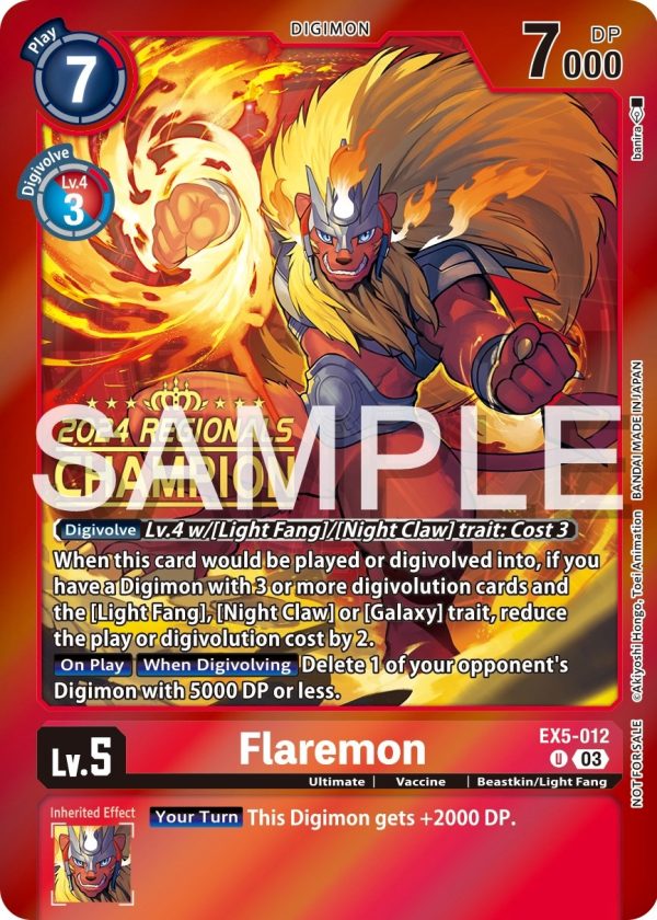 Flaremon [EX5-012] (2024 Regionals Champion) [Animal Colosseum Promos] Fashion