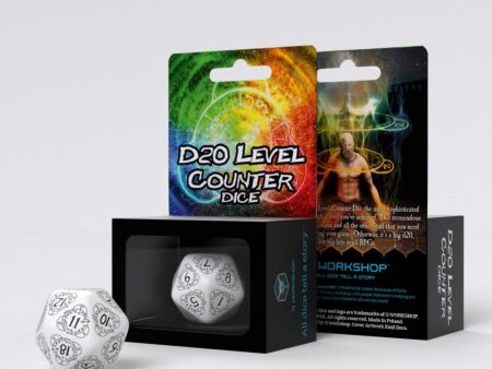 White & Black D20 - Card Game Level Counter on Sale