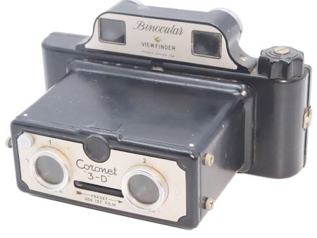 Antique Stereo Coronet Camera - stereo view finder - 4.5 x5cm on 127 film - 1953 - vintage Sale