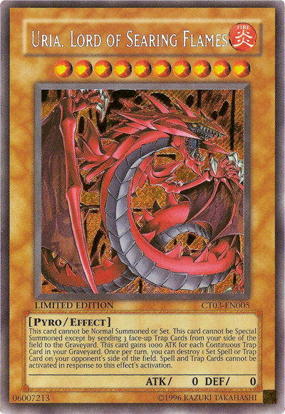 Uria, Lord of Searing Flames [CT03-EN005] Secret Rare For Sale