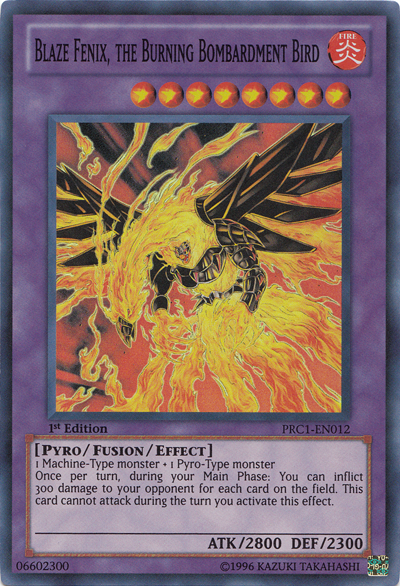 Blaze Fenix, the Burning Bombardment Bird [PRC1-EN012] Super Rare Online now